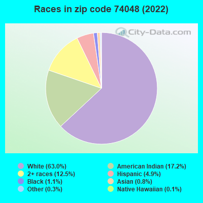 Races in zip code 74048 (2022)