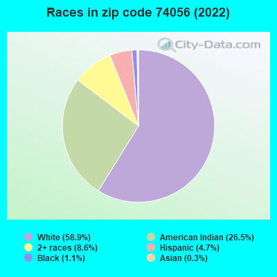 Races in zip code 74056 (2022)
