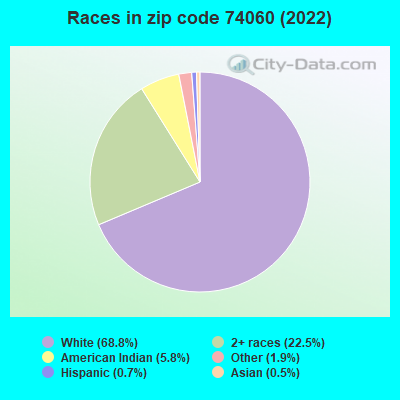 Races in zip code 74060 (2022)