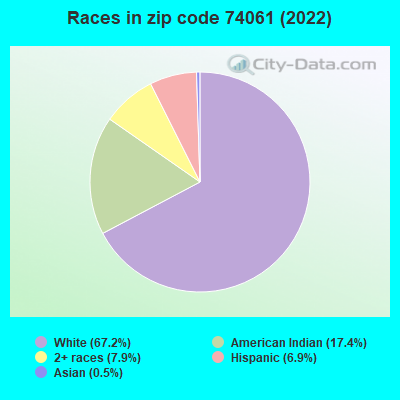 Races in zip code 74061 (2022)