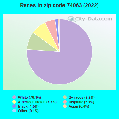 Races in zip code 74063 (2022)