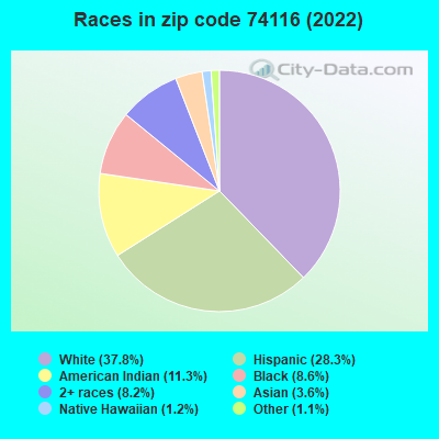 Races in zip code 74116 (2022)