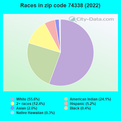 Races in zip code 74338 (2022)