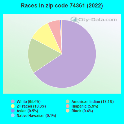 Races in zip code 74361 (2022)