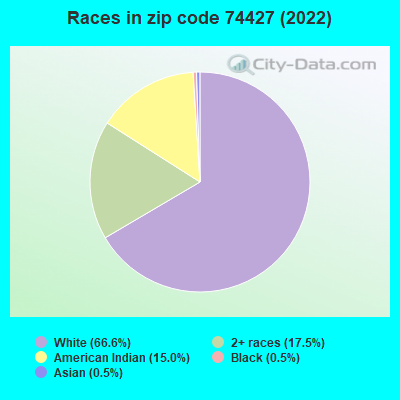 Races in zip code 74427 (2022)
