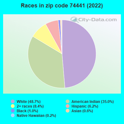 Races in zip code 74441 (2022)