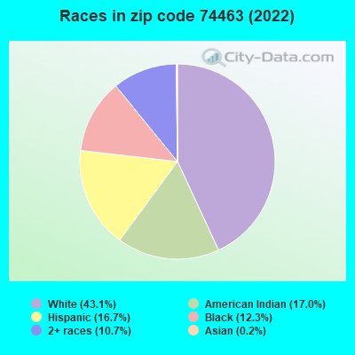 Races in zip code 74463 (2022)