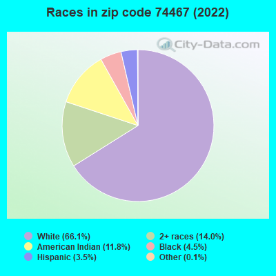 Races in zip code 74467 (2022)