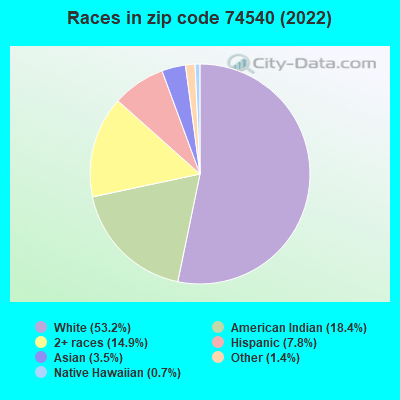 Races in zip code 74540 (2022)