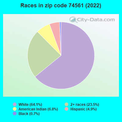 Races in zip code 74561 (2022)