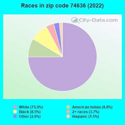 Races in zip code 74636 (2022)