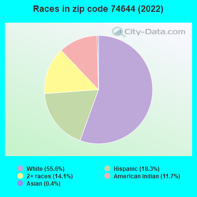 Races in zip code 74644 (2022)