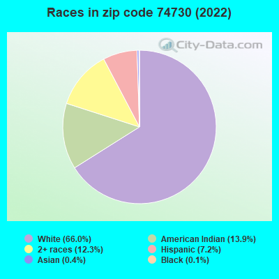 Races in zip code 74730 (2022)