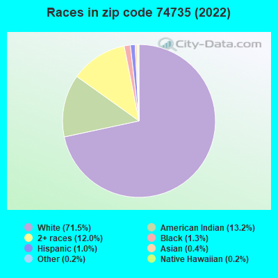 Races in zip code 74735 (2022)
