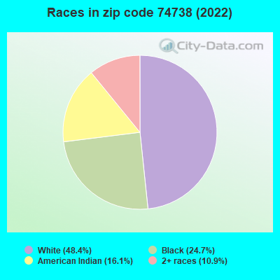 Races in zip code 74738 (2022)