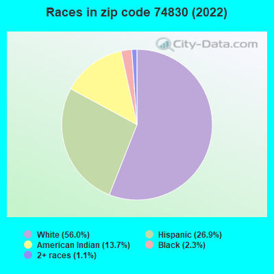 Races in zip code 74830 (2022)