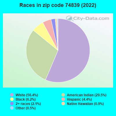 Races in zip code 74839 (2022)