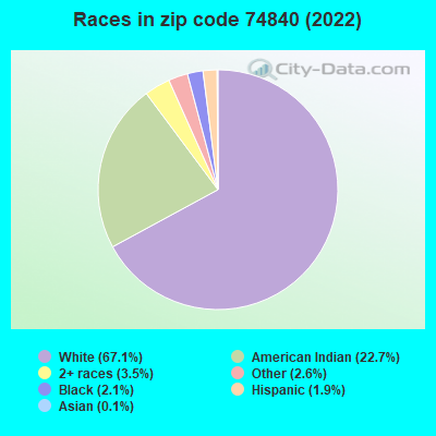 Races in zip code 74840 (2022)