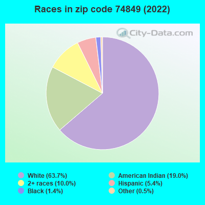 Races in zip code 74849 (2022)