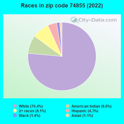 Races in zip code 74855 (2022)