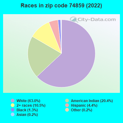 Races in zip code 74859 (2022)