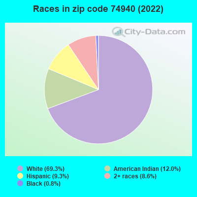 Races in zip code 74940 (2022)