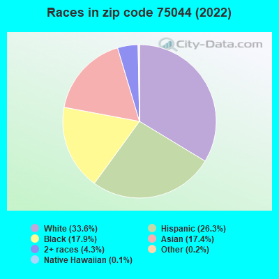 Races in zip code 75044 (2022)