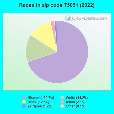 Races in zip code 75051 (2022)