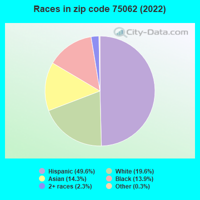 Races in zip code 75062 (2022)