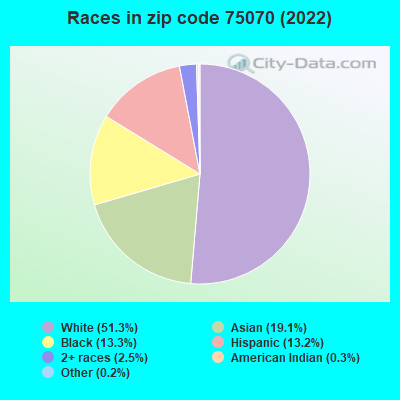 Races in zip code 75070 (2022)