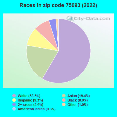 Races in zip code 75093 (2022)