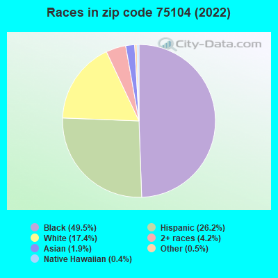 Races in zip code 75104 (2022)