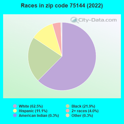 Races in zip code 75144 (2022)