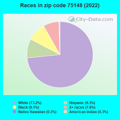Races in zip code 75148 (2022)