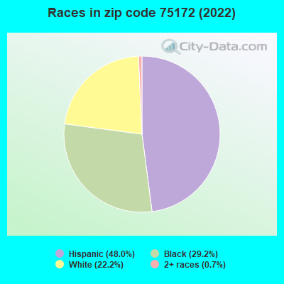 Races in zip code 75172 (2022)