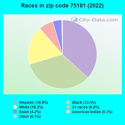 Races in zip code 75181 (2022)