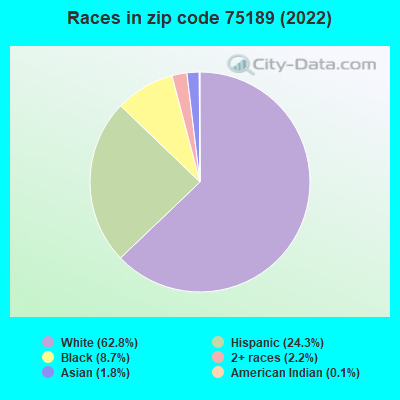 Races in zip code 75189 (2022)