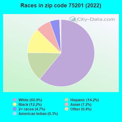Races in zip code 75201 (2022)