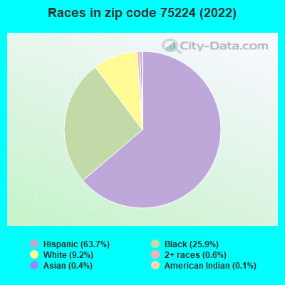 Races in zip code 75224 (2022)