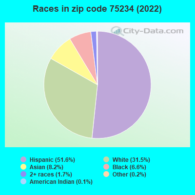 Races in zip code 75234 (2022)