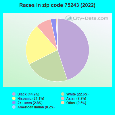 Races in zip code 75243 (2022)
