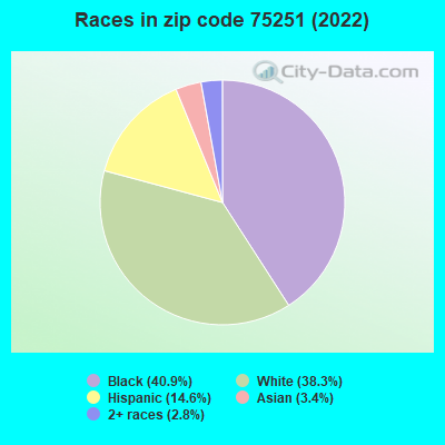 Races in zip code 75251 (2022)