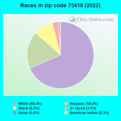 Races in zip code 75418 (2022)