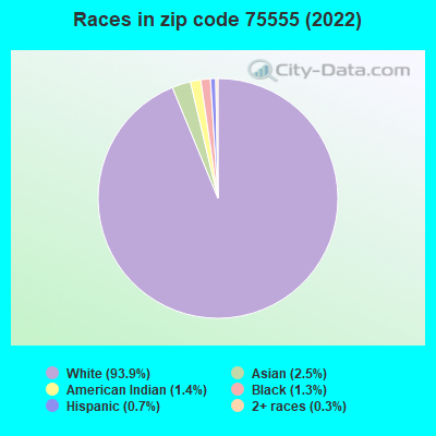 Races in zip code 75555 (2022)