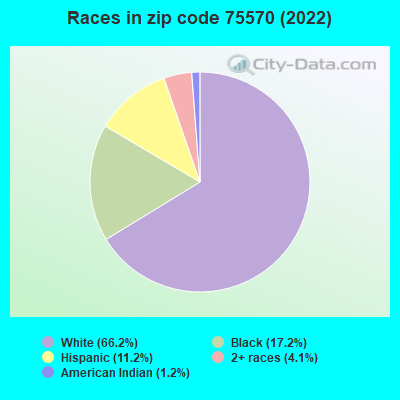Races in zip code 75570 (2022)