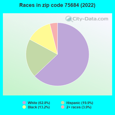 Races in zip code 75684 (2022)