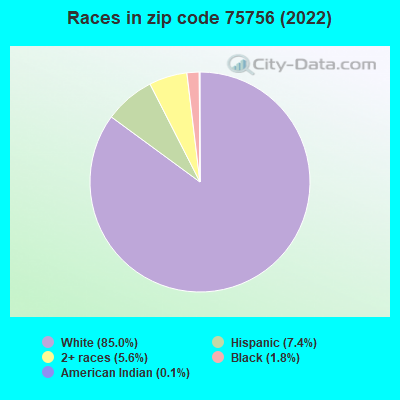 Races in zip code 75756 (2022)