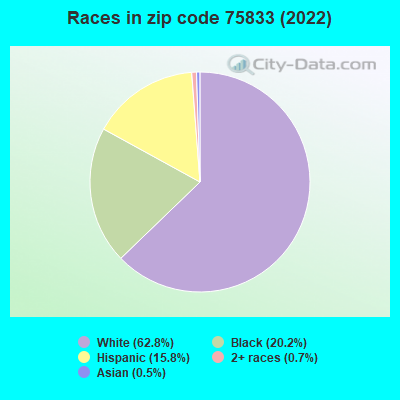 Races in zip code 75833 (2022)