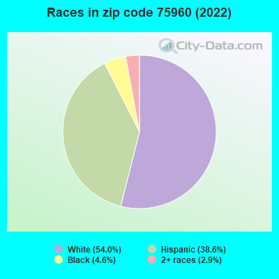 Races in zip code 75960 (2022)