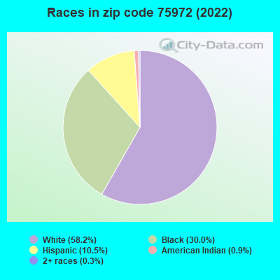 Races in zip code 75972 (2022)
